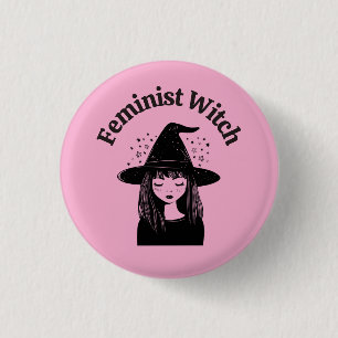 Chapa Redonda De 2,5 Cm Mujeres Brujas Feministas Empoderamiento Humor Pol