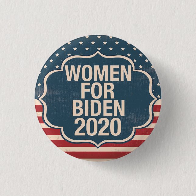 Chapa Redonda De 2,5 Cm Mujeres para Biden 2020 (Anverso)