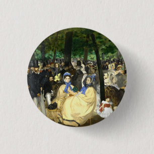 Chapa Redonda De 2,5 Cm Música en las Tullerias Edouard Manet