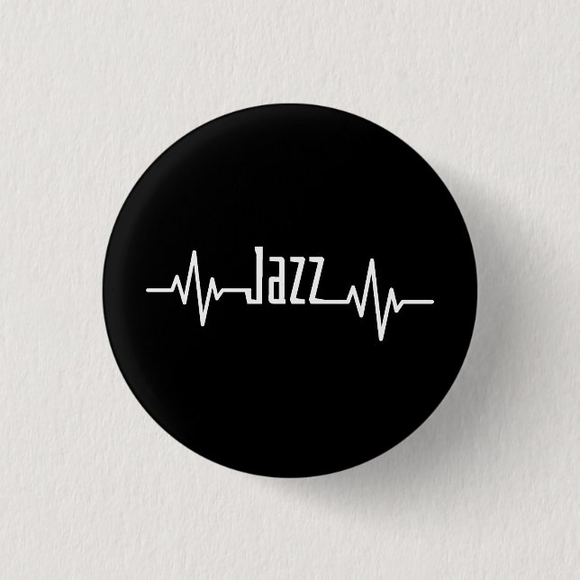 Chapa Redonda De 2,5 Cm Música Latido de Jazz (Anverso)