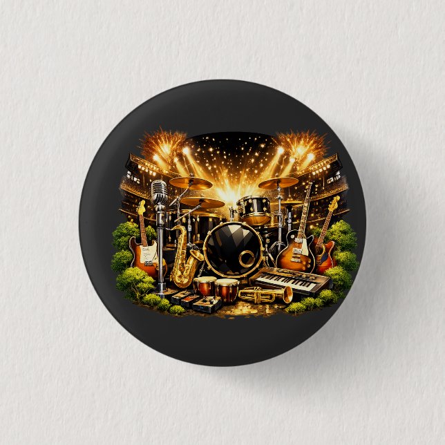 Chapa Redonda De 2,5 Cm Musical Equipment (Anverso)