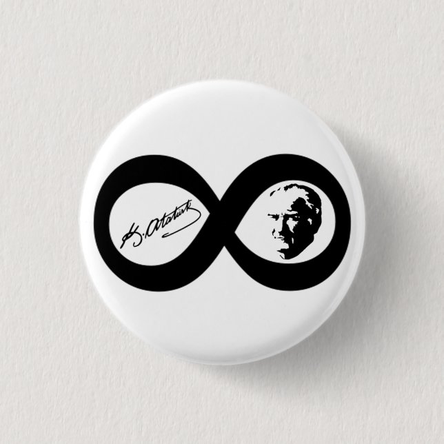 Chapa Redonda De 2,5 Cm Mustafa Kemal Ataturk (Anverso)