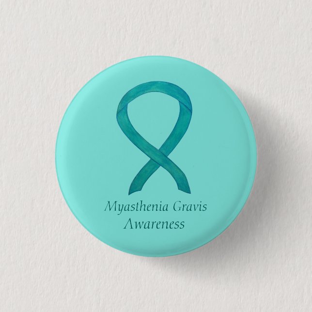 Chapa Redonda De 2,5 Cm Myasthenia Gravis Awareness Ribbon Art Personaliza (Anverso)