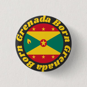 Chapa Redonda De 2,5 Cm Nacido en Granada   Colorida bandera granadina ama