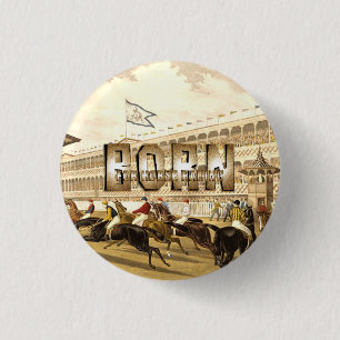 CHAPA REDONDA DE 2,5 CM NACIDO PARA LAS CARRERAS DE CABALLOS
