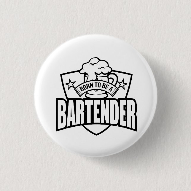 Chapa Redonda De 2,5 Cm Nacido para ser Bartender (Anverso)