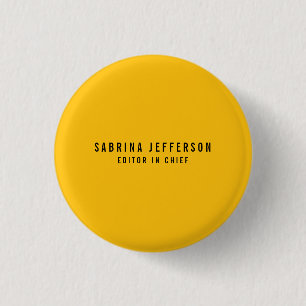 Chapa Redonda De 2,5 Cm Naranja amarillo minimalista elegante y único