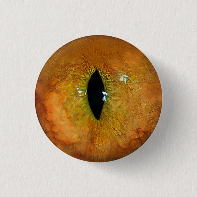 Chapa Redonda De 2,5 Cm Naranja Cat Eye (Anverso)