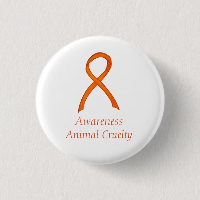 Chapa Redonda De 2,5 Cm Naranja de crueldad animal Pin Personalizado Cinta (Anverso)