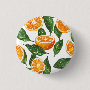 Chapa Redonda De 2,5 Cm Naranja Fruta Botánica Cítrico Sin Costuras