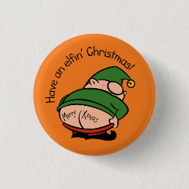 Chapa Redonda De 2,5 Cm Naughty Elves Cheek Navidades Badge