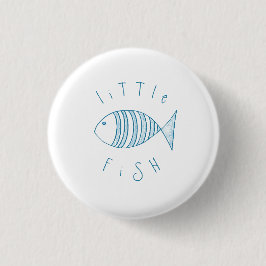 Chapa Redonda De 2,5 Cm Nautical Blue Stripe Little Fish