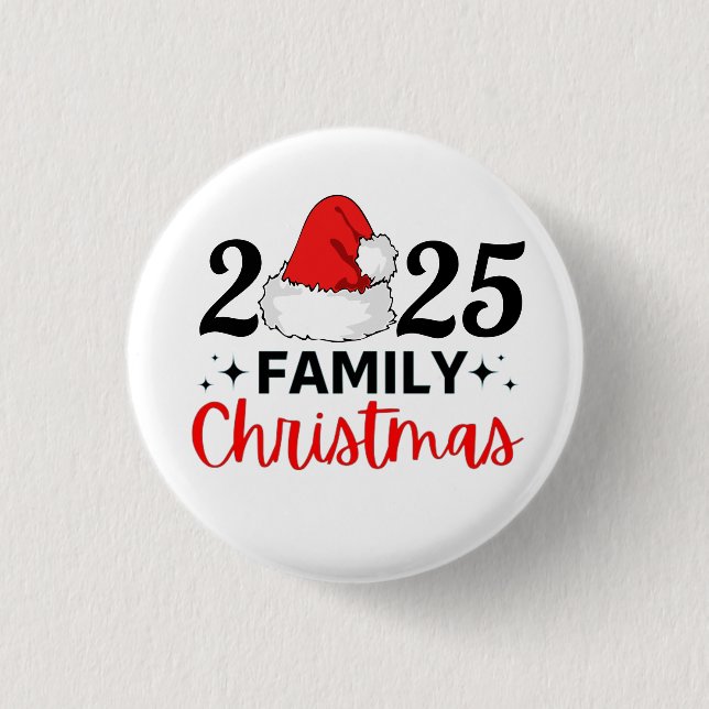 Chapa Redonda De 2,5 Cm Navidad familiar 2025 (Anverso)