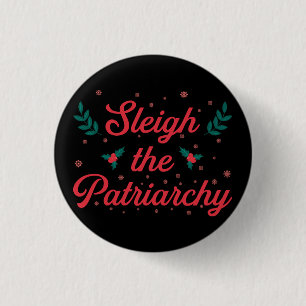 Chapa Redonda De 2,5 Cm Navidad Feminista Derriba La Patriarcado