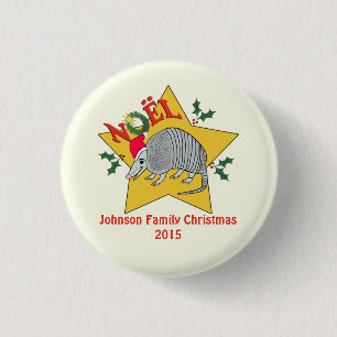 Chapa Redonda De 2,5 Cm Navidad personalizado de la estrella de Santa del