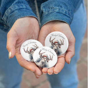 Chapa Redonda De 2,5 Cm Navidad Reno Ciervo Rústico, personalizado
