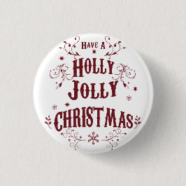 Chapa Redonda De 2,5 Cm Navidad Vintage Holly Jolly