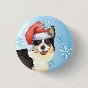 Chapa Redonda De 2,5 Cm Navidades Cardigan Welsh Corgi