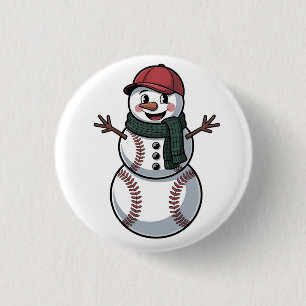 Chapa Redonda De 2,5 Cm Navidades de Béisbol de Snowden