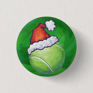 Chapa Redonda De 2,5 Cm Navidades de bolas de tenis Green