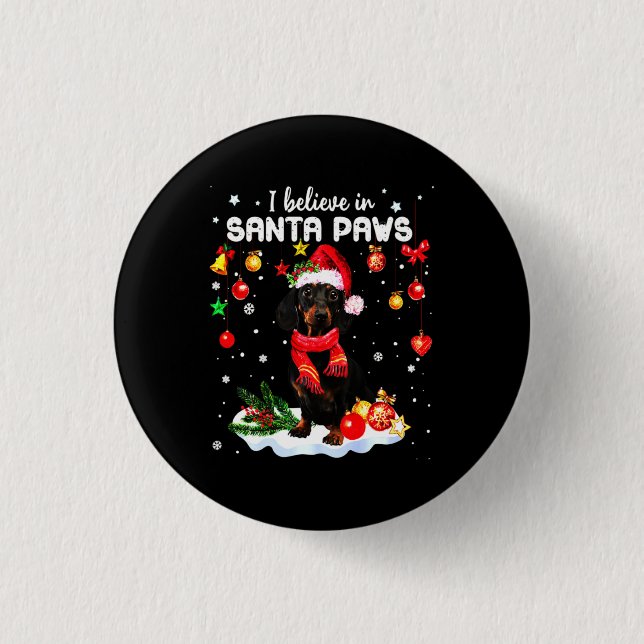 Chapa Redonda De 2,5 Cm Navidades de Dachshund Cute (Anverso)