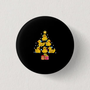 Chapa Redonda De 2,5 Cm Navidades de Duckie Quack, Árbol de Navidad de Duc