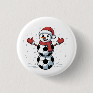 Chapa Redonda De 2,5 Cm Navidades de fútbol de snowman Santa Baseball Spor