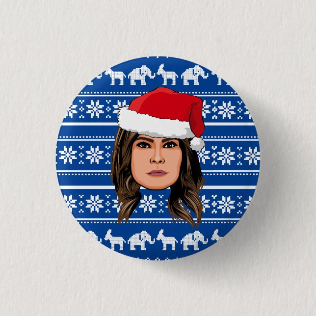 Chapa Redonda De 2,5 Cm NAVIDADES de MELANIA TRUMP (Anverso)