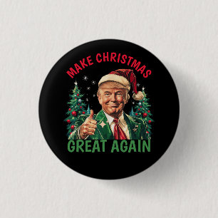 Chapa Redonda De 2,5 Cm Navidades de Trump, hacen grandes Navidades de nue