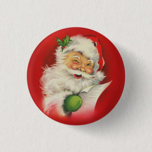 Chapa Redonda De 2,5 Cm Navidades de Vintage Santa Claus