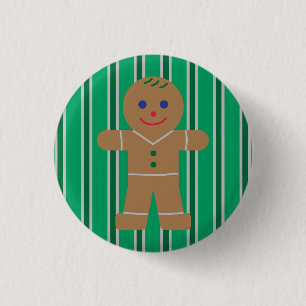 Chapa Redonda De 2,5 Cm Navidades divertidos y amables hombre pan de jengi