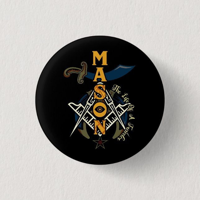Chapa Redonda De 2,5 Cm Navidades Freemason Noble Shriner Mason The Life O (Anverso)
