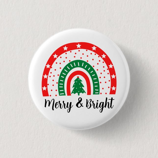 Chapa Redonda De 2,5 Cm Navidades Merry y Bright (Anverso)