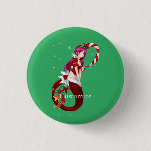 Chapa Redonda De 2,5 Cm Navidades Pixie Mermaid Thunder_Cove
