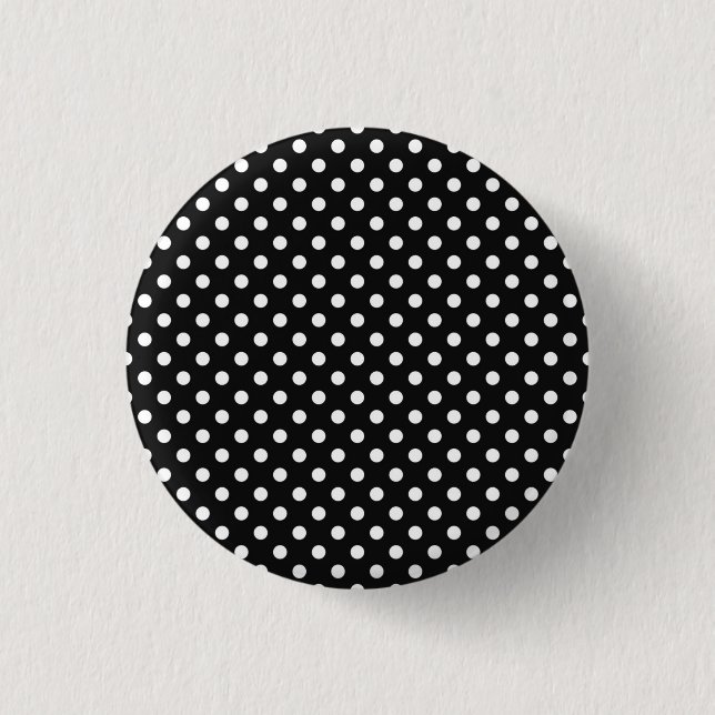Chapa Redonda De 2,5 Cm Negro con puntos blancos (Anverso)