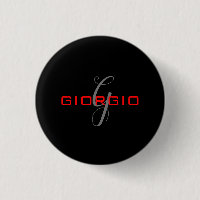 Negro Rojo su nombre Monograma inicial moderno