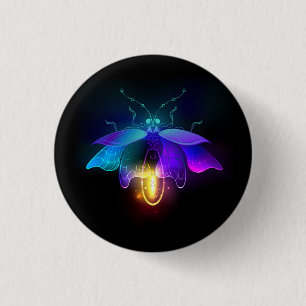 Chapa Redonda De 2,5 Cm Neon Firefly en negro