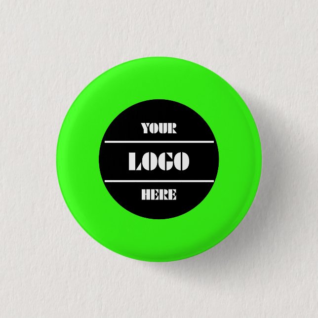 Chapa Redonda De 2,5 Cm Neon Green Customizable Solid Round Button Pin (Anverso)
