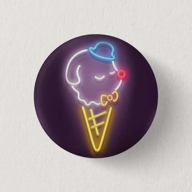 Chapa Redonda De 2,5 Cm Neon Ice Cream (Anverso)