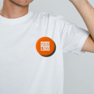 Chapa Redonda De 2,5 Cm neon naranja - añada su logotipo