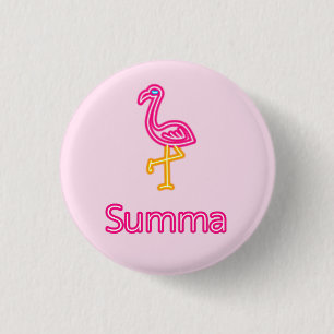 Chapa Redonda De 2,5 Cm Neon Pink Flamingo Summa (Verano)