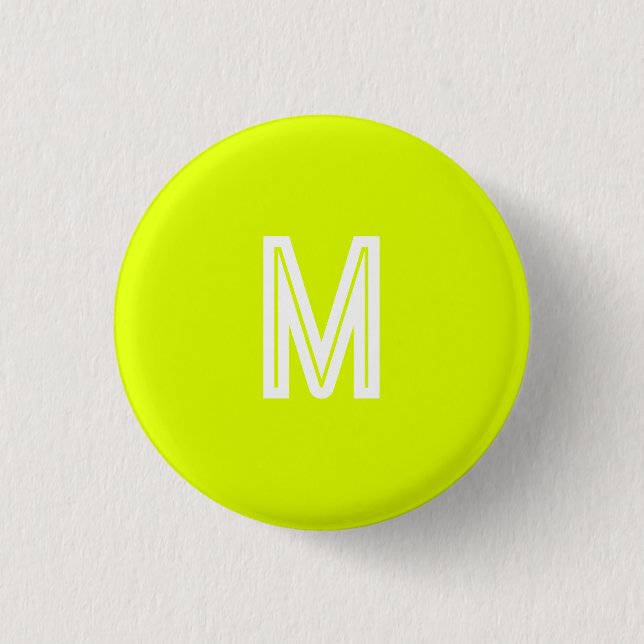 Chapa Redonda De 2,5 Cm neon yellow - add monogram   (Anverso)