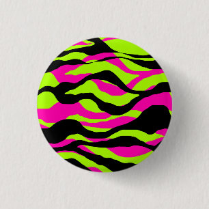 Chapa Redonda De 2,5 Cm Neoncore Tricolor Animal Print Zebra
