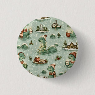Chapa Redonda De 2,5 Cm Nessie de Navidad Monstruo del Lago Ness Acogedore