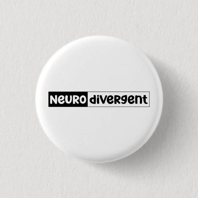 Chapa Redonda De 2,5 Cm Neurodivergente | Conciencia sobre la neurodiversi (Anverso)