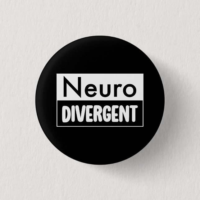 Chapa Redonda De 2,5 Cm Neurodivergente | Conciencia sobre la neurodiversi (Anverso)