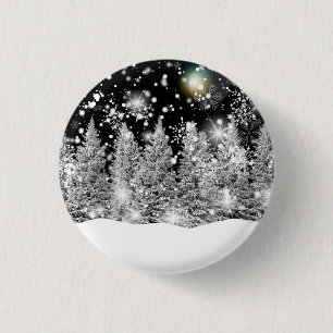 Chapa Redonda De 2,5 Cm Nieve del solsticio de invierno