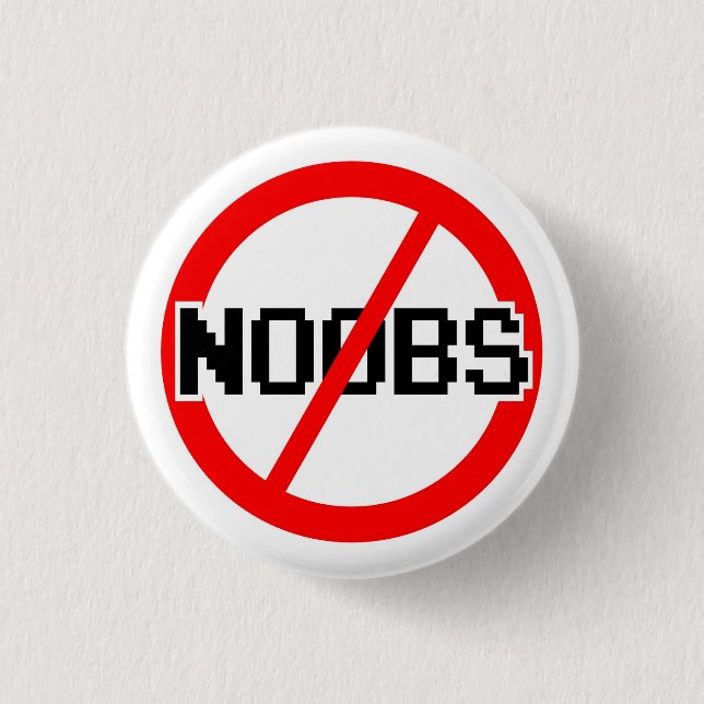 Chapa Redonda De 2,5 Cm Ningún NOOBS - charla/IRC/friki/mono/pirata (Anverso)