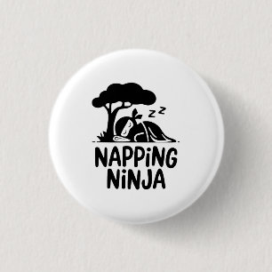 Chapa Redonda De 2,5 Cm Ninja, un novato y espeluznante sueño