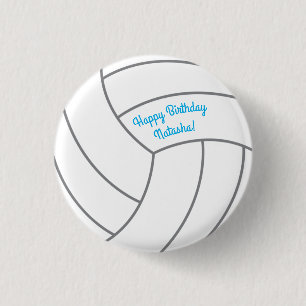 Chapa Redonda De 2,5 Cm Niños de voleibol Deportes de cumpleaños Fiesta